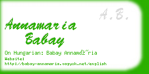 annamaria babay business card
